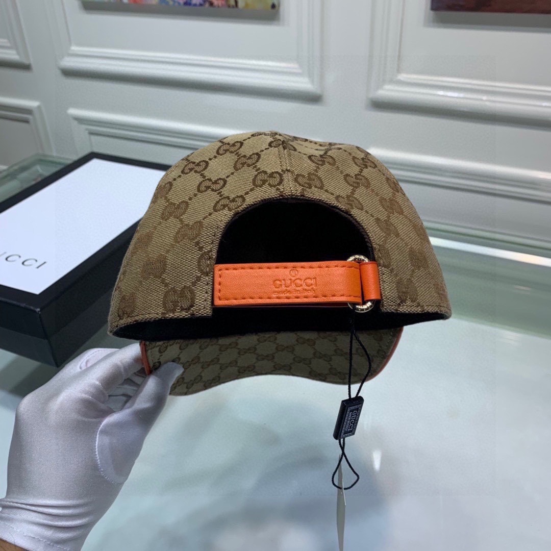 GG GG CANVAS BASEBALL CAP BROWN