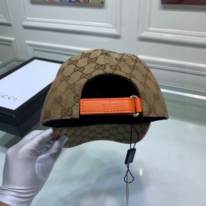 GG GG CANVAS BASEBALL CAP BROWN