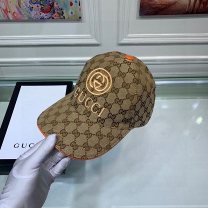 GG GG CANVAS BASEBALL CAP BROWN