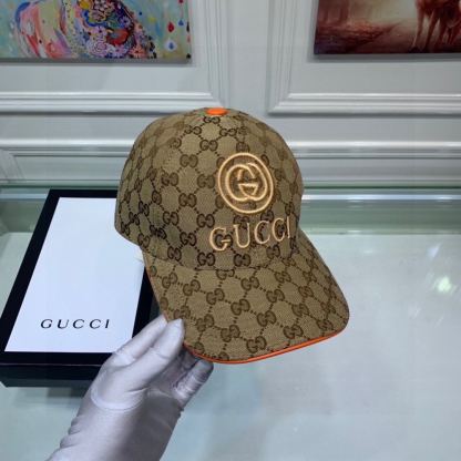 GG GG CANVAS BASEBALL CAP BROWN