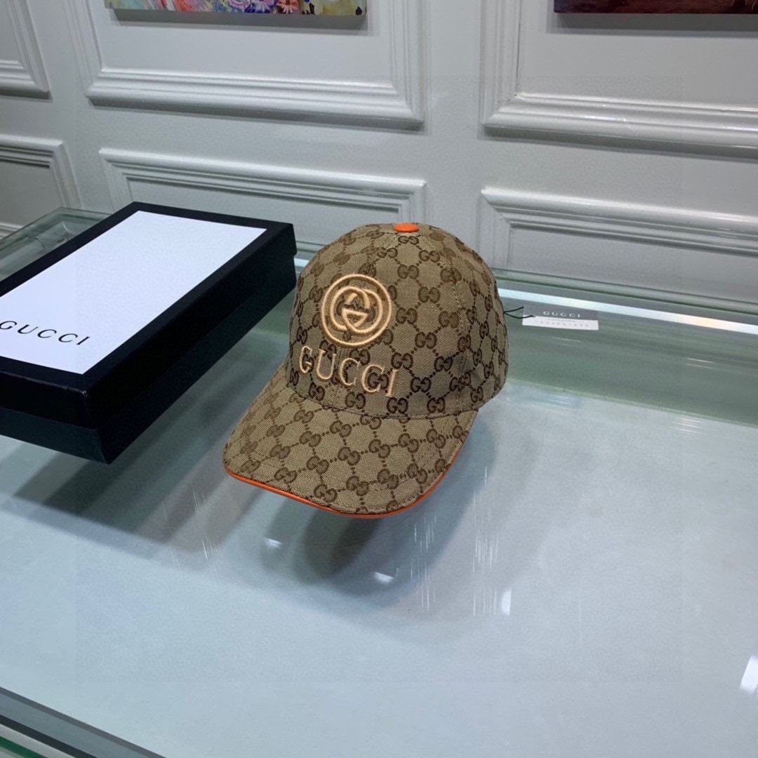 GG GG CANVAS BASEBALL CAP BROWN