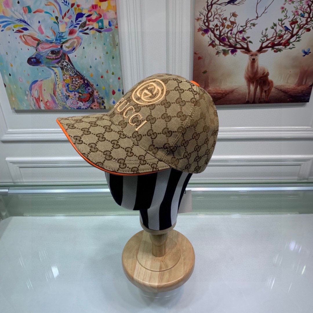 GG GG CANVAS BASEBALL CAP BROWN