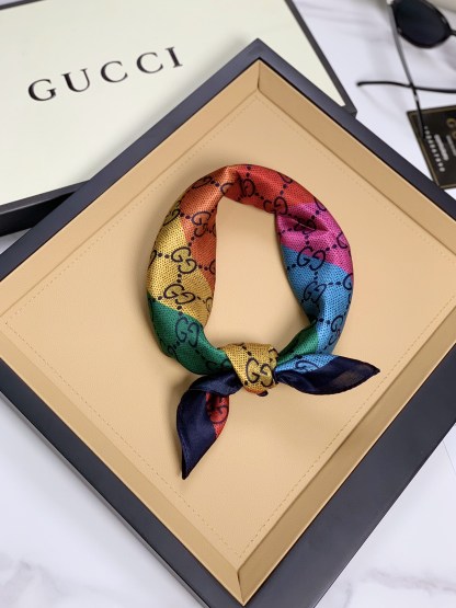 GG GG JACQUARD SCARF  70CM RAINBOW