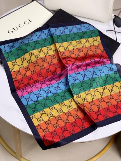 GG GG JACQUARD SCARF  70CM RAINBOW