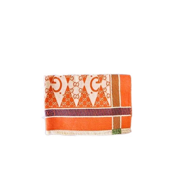 GG GG PATCHWORK BACKGAMMON PRINT SCARF ORANGE