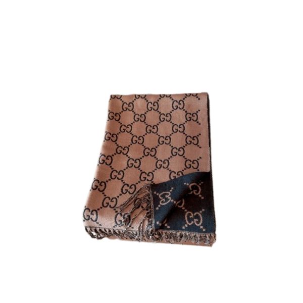GG GG JACQUARD SCARF BROWN AND BLACK