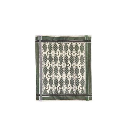 GG GG PATCHWORK BACKGAMMON PRINT SCARF GREEN
