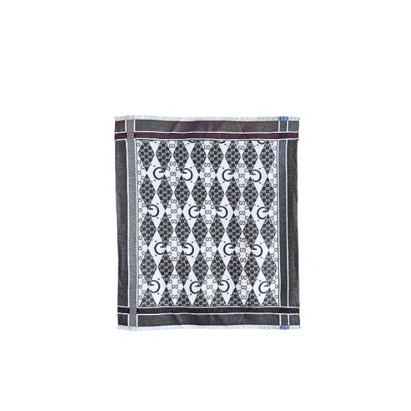 GG GG PATCHWORK BACKGAMMON PRINT SCARF BLUE