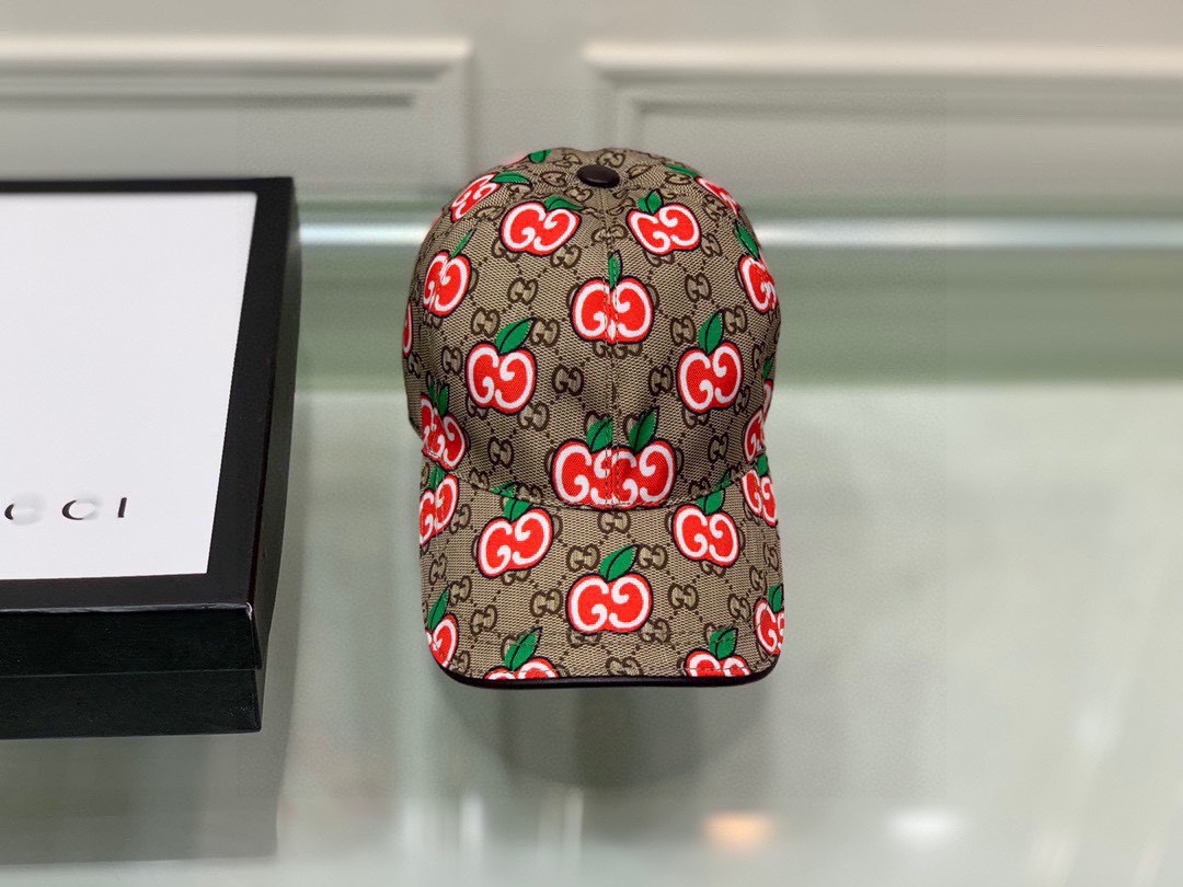GG GG APPLE BASEBALL CAP BROWN