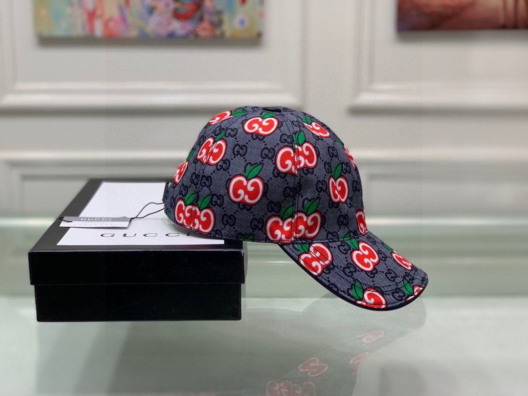GG GG APPLE BASEBALL CAP GREY