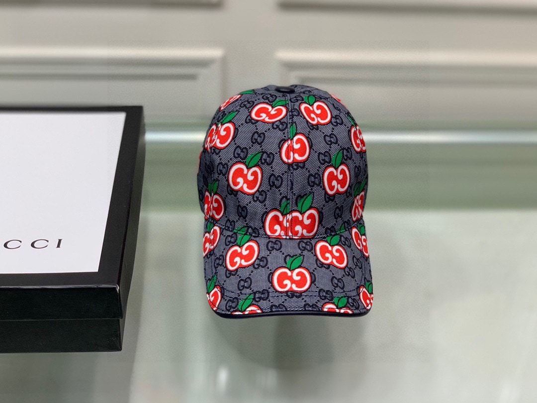 GG GG APPLE BASEBALL CAP GREY
