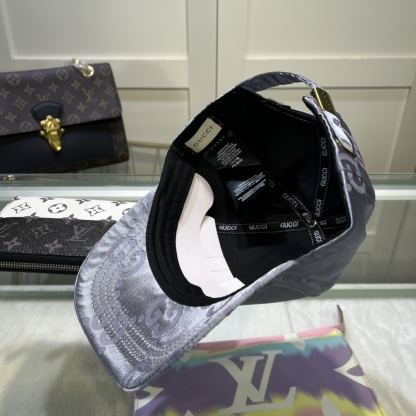 GG GG MONOGRAM GOLD LOGO BASEBALL CAP GREY