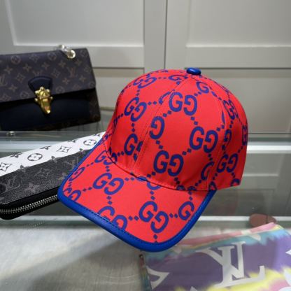 GG GG MONOGRAM BASEBALL CAP RED BLUE