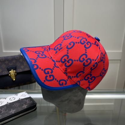 GG GG MONOGRAM BASEBALL CAP RED BLUE