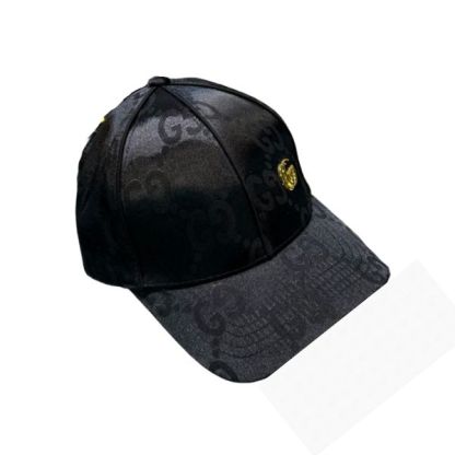 GG GG MONOGRAM GOLD LOGO BASEBALL CAP BLACK