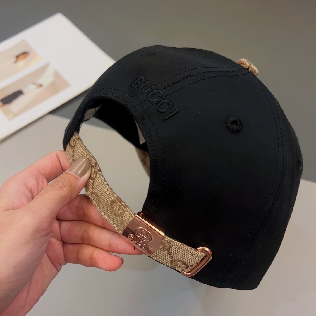GG GG LOGO BASEBALL CAP BLACK