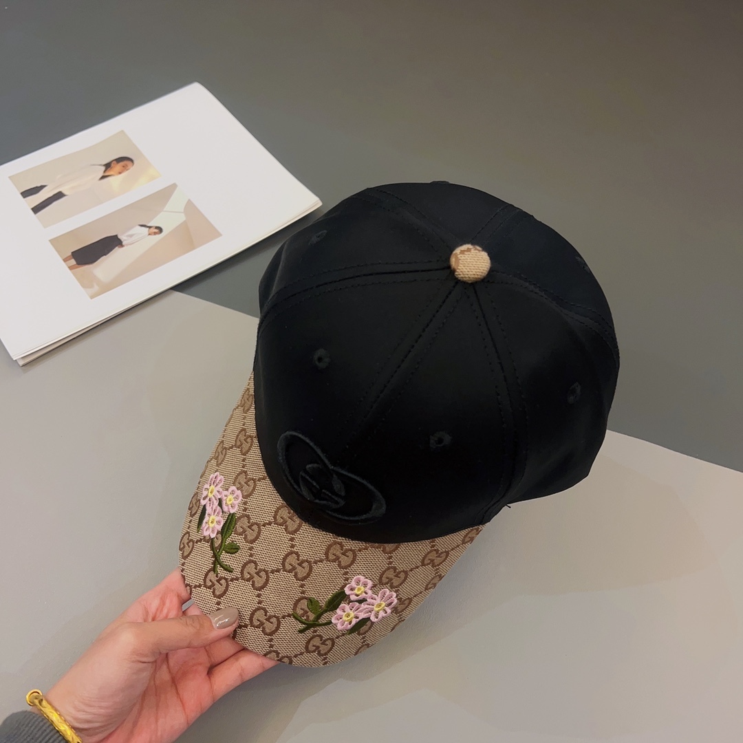 GG GG LOGO BASEBALL CAP BLACK