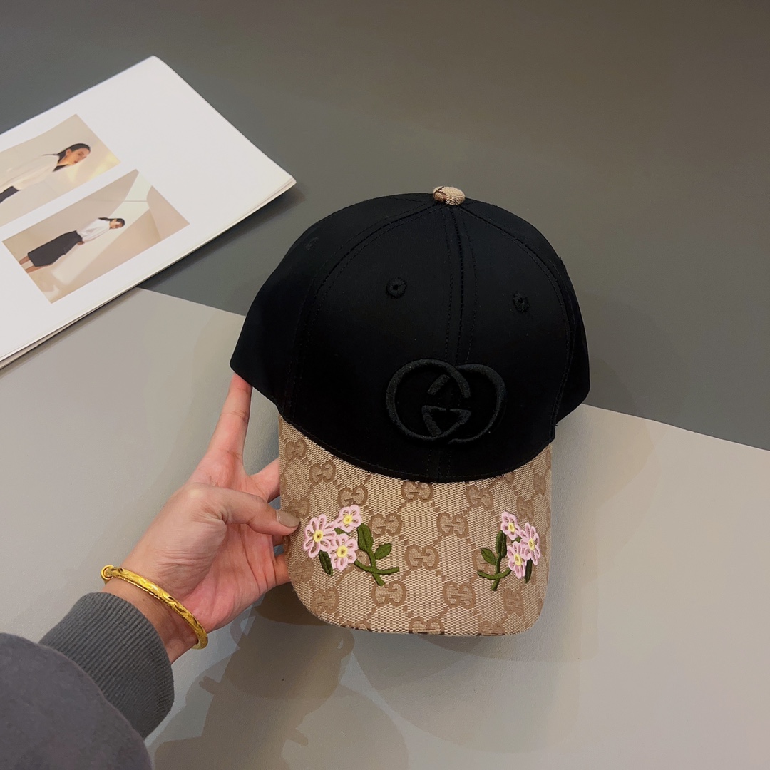 GG GG LOGO BASEBALL CAP BLACK