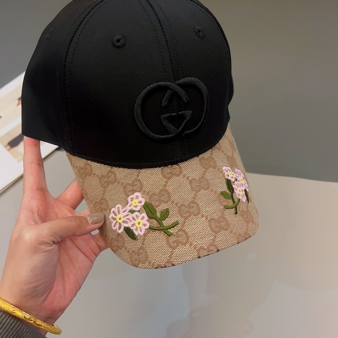 GG GG LOGO BASEBALL CAP BLACK
