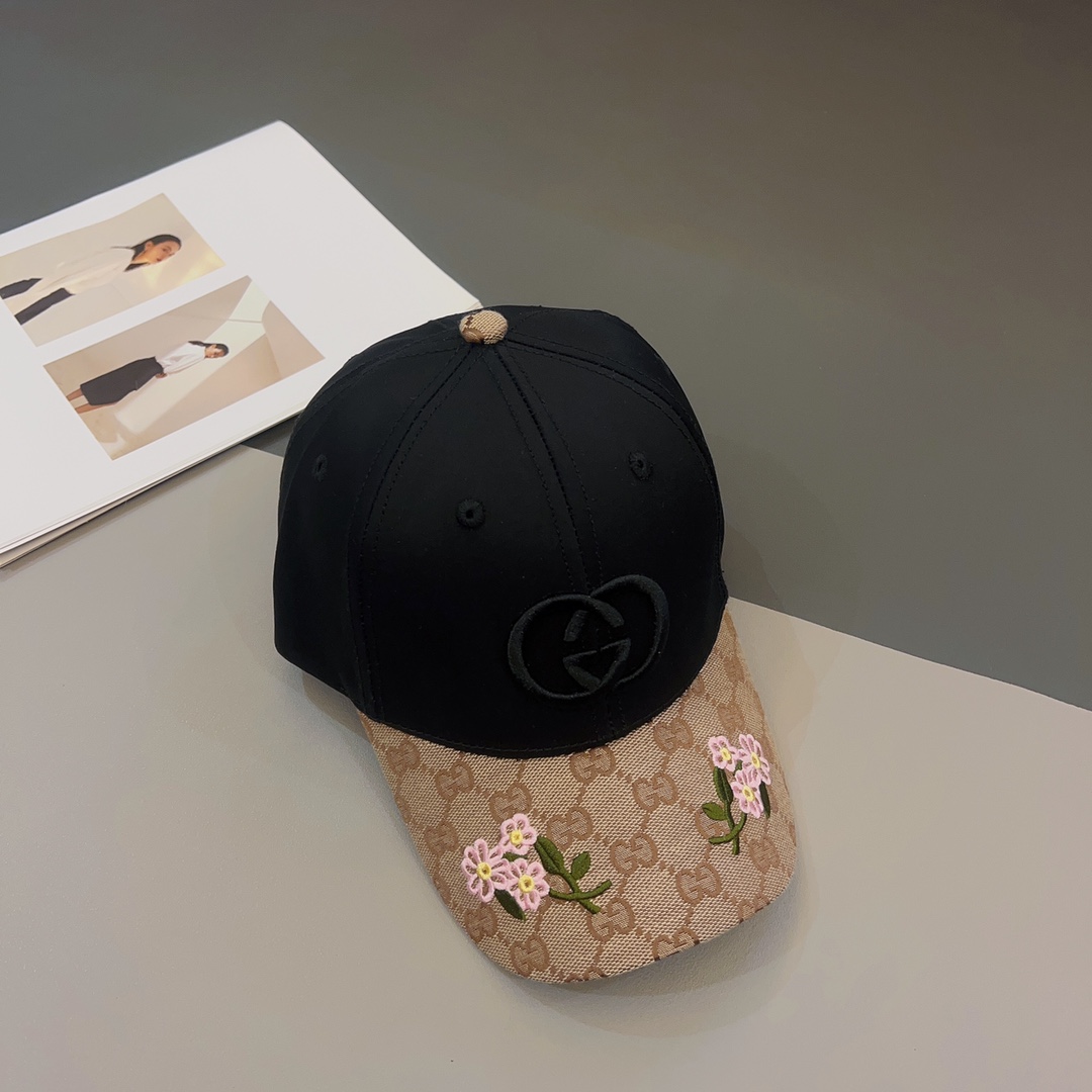 GG GG LOGO BASEBALL CAP BLACK