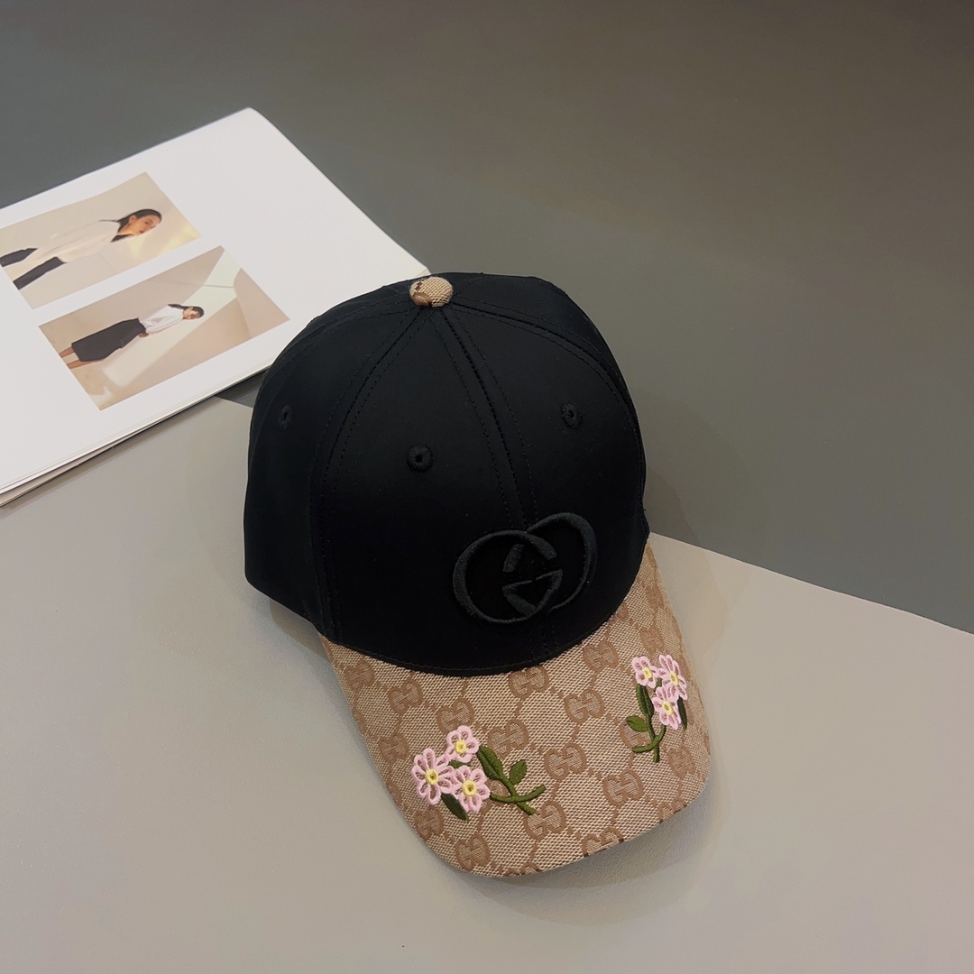 GG GG LOGO BASEBALL CAP BLACK