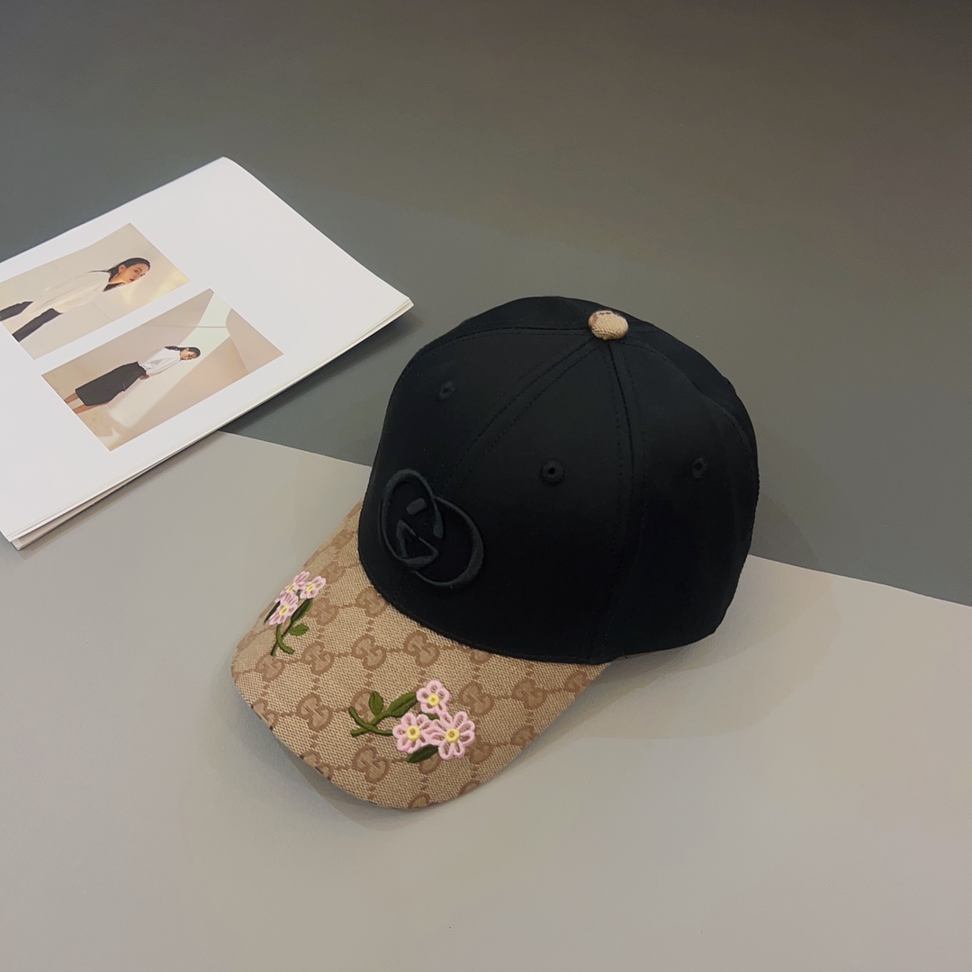 GG GG LOGO BASEBALL CAP BLACK