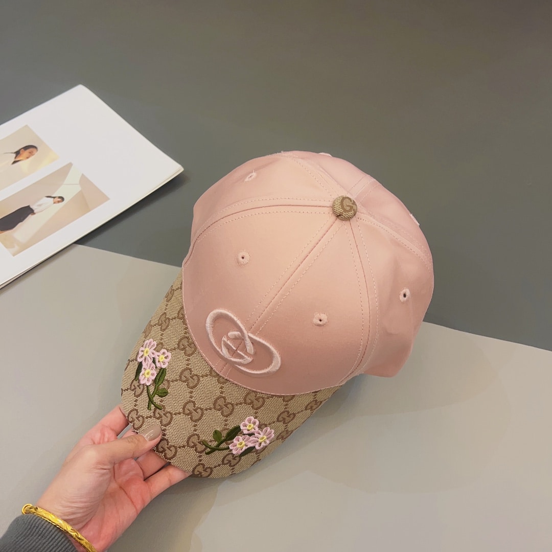 GG GG LOGO BASEBALL CAP LIGHT PINK