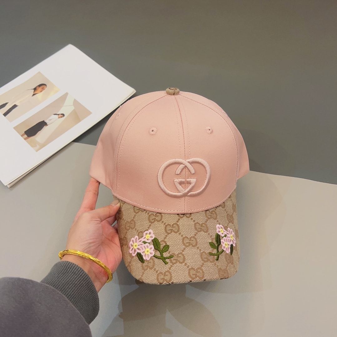 GG GG LOGO BASEBALL CAP LIGHT PINK