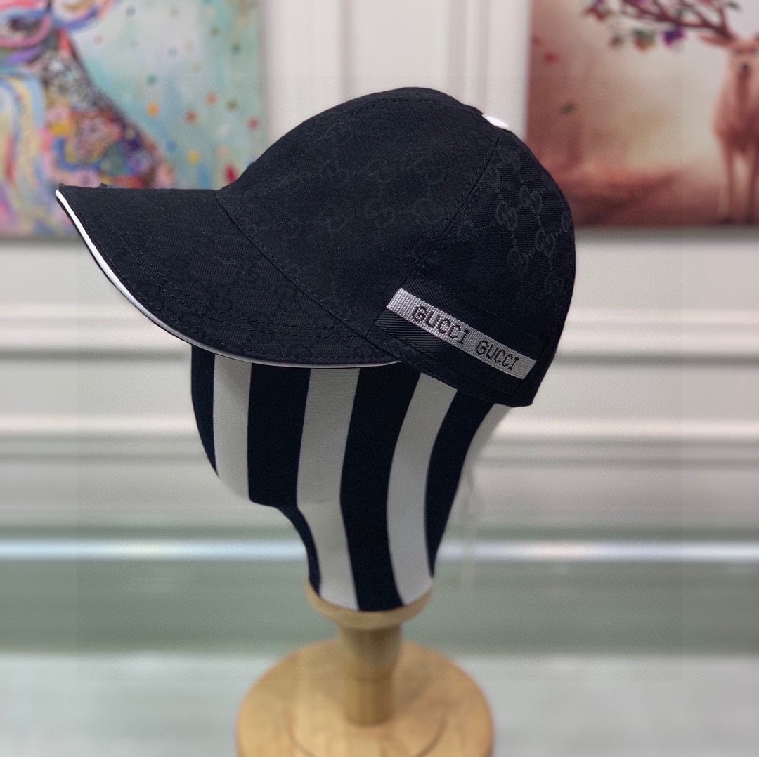 GG GG LOGO WITH BAND BASEBALL CAP BLACK