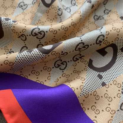 GG GG PATCHWORK BACKGAMMON PRINT SCARF ‎721265 3G001 9870