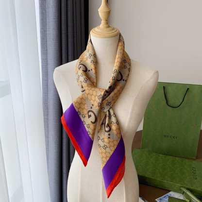GG GG PATCHWORK BACKGAMMON PRINT SCARF ‎721265 3G001 9870