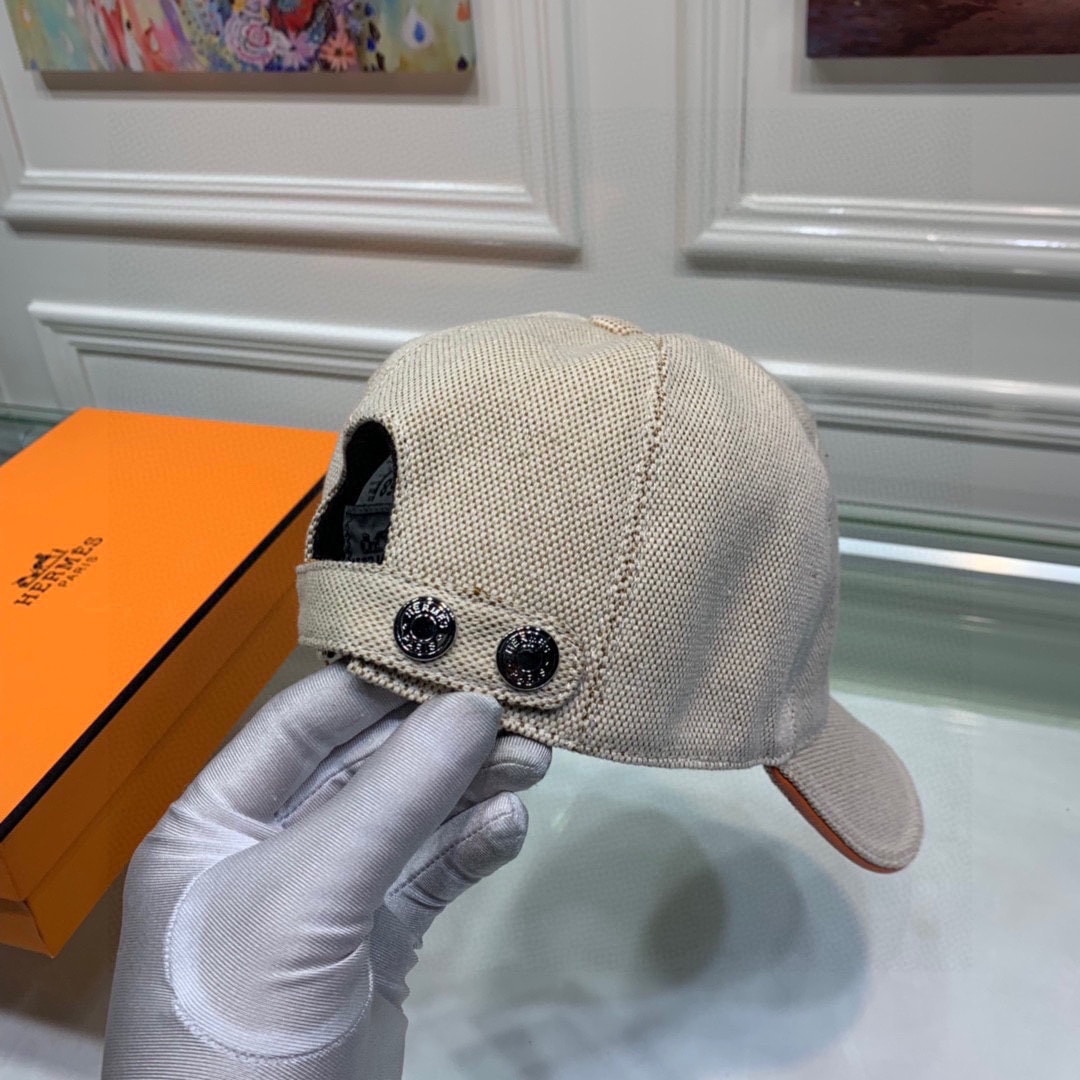 HM LOGO CANVAS CAP BEIGE ORANGE