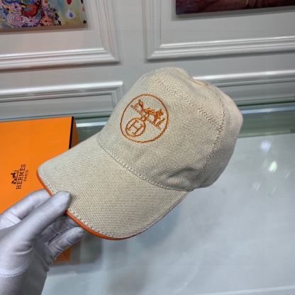 HM LOGO CANVAS CAP BEIGE ORANGE