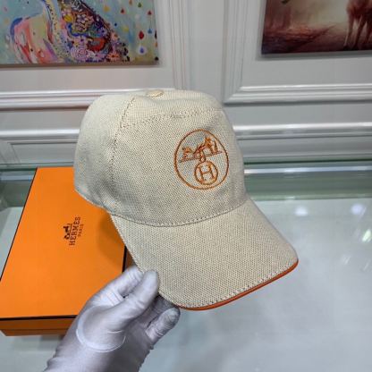 HM LOGO CANVAS CAP BEIGE ORANGE