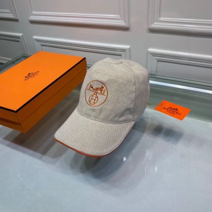 HM LOGO CANVAS CAP BEIGE ORANGE