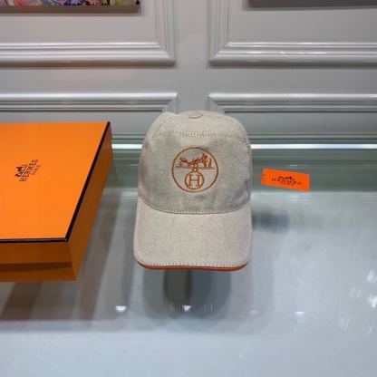 HM LOGO CANVAS CAP BEIGE ORANGE