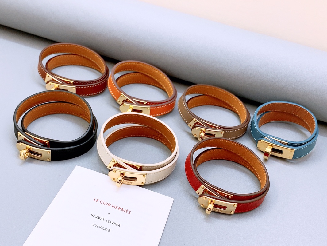HM KELLY DOUBLE TOUR BRACELET LEATHER BLACK H068438CD89T1