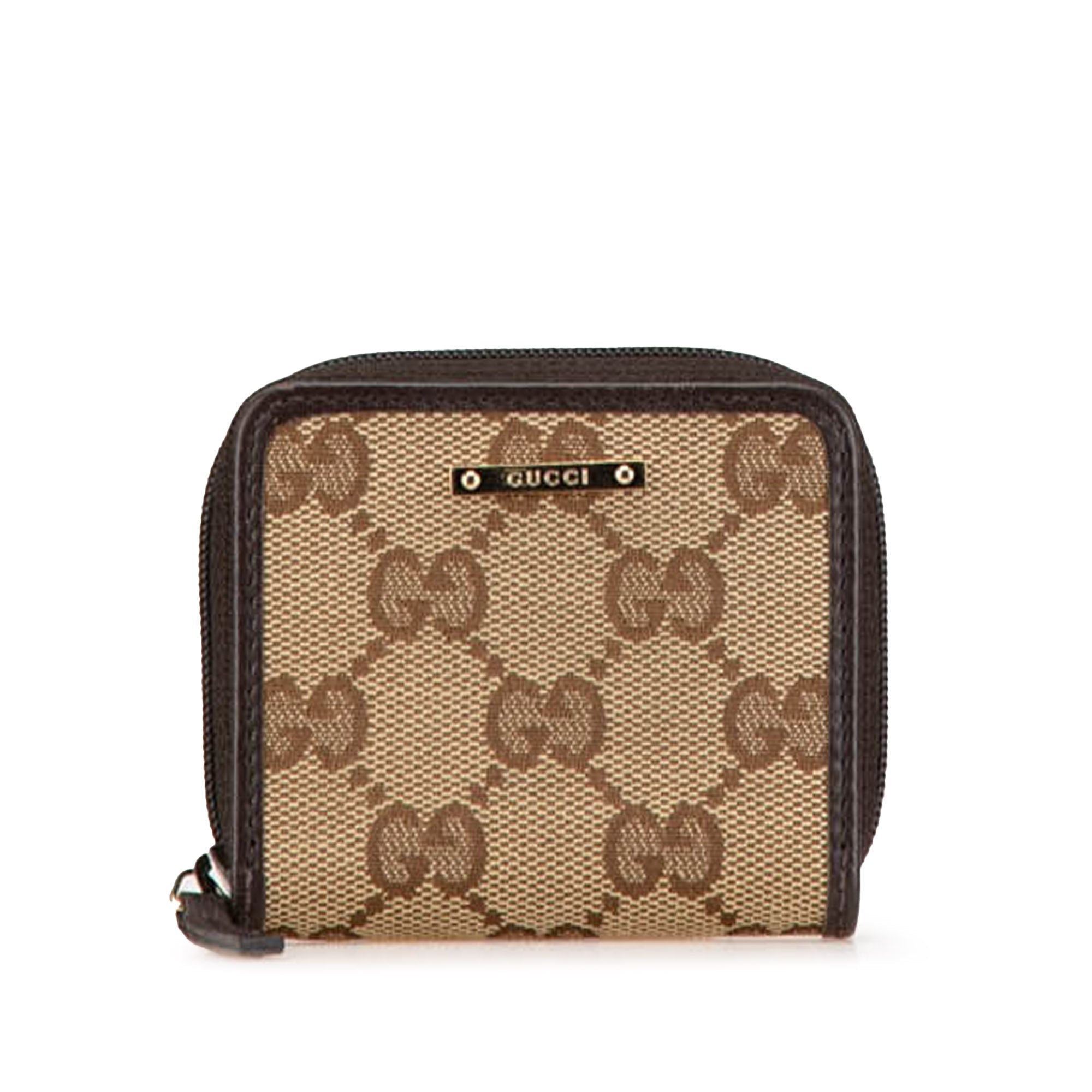 Brown Gucci GG Canvas Coin Pouch