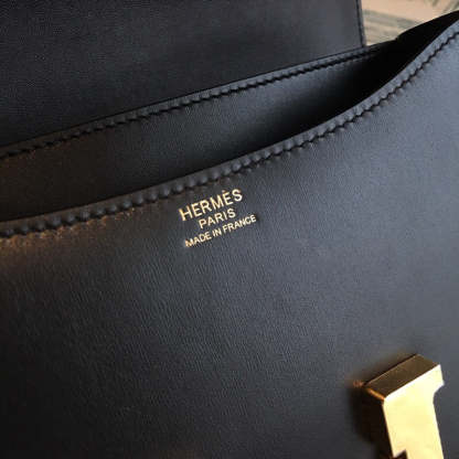 HM Constance 24 Swift Black For Women Gold Toned Hardware, Handbags, Shoulder Bags 9.5in/24cm