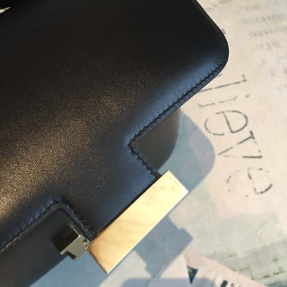 HM Constance 24 Swift Black For Women Gold Toned Hardware, Handbags, Shoulder Bags 9.5in/24cm