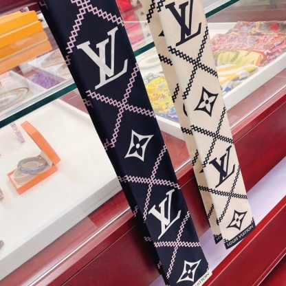 LV LV CROISILLON BANDEAU SILK BLACK 120CM
