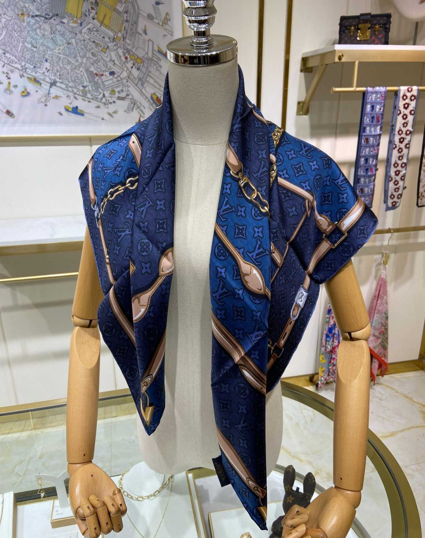LV DENIMGRAM CONFIDENTIAL SQUARE 90 M78096
