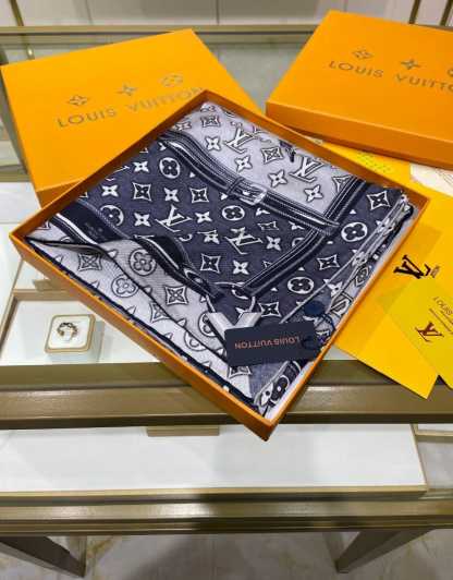 LV DENIMGRAM CONFIDENTIAL SQUARE 90 GREY