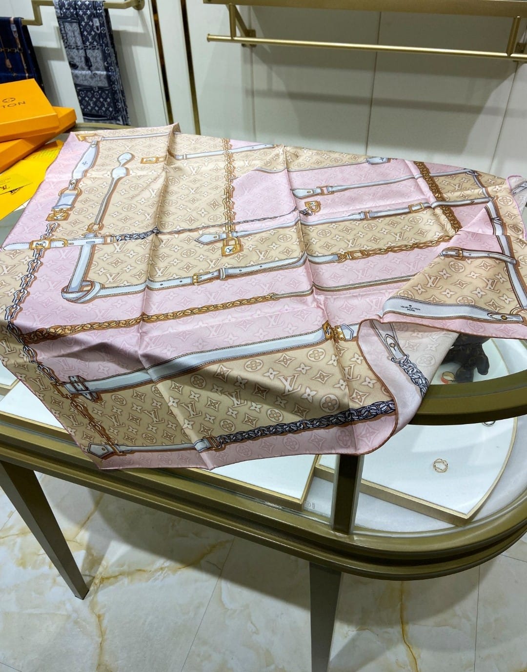 LV DENIMGRAM CONFIDENTIAL SQUARE 90 PINK M78097