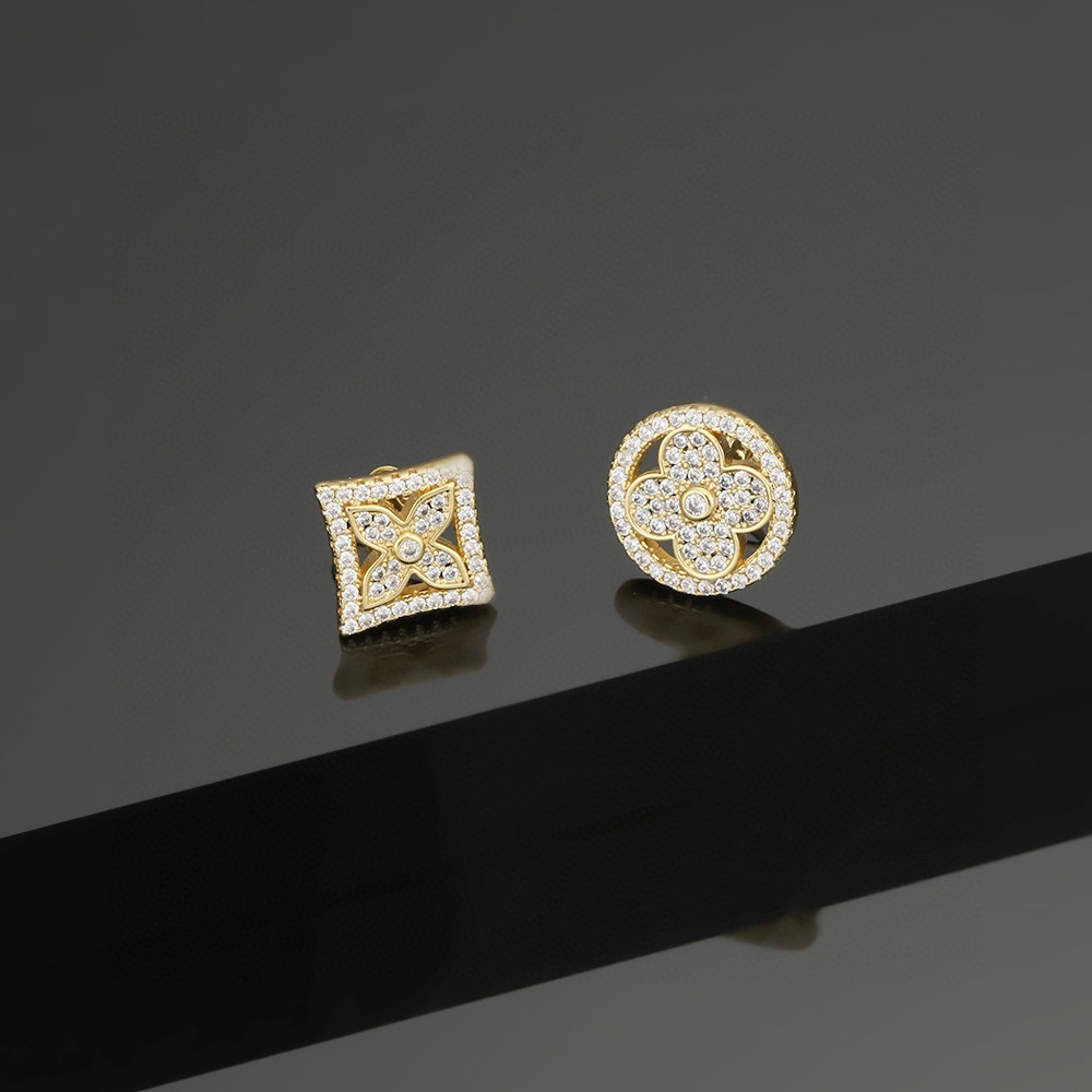 LV IDYLLE BLOSSOM STUD EARRINGS GOLD AND DIAMONDS