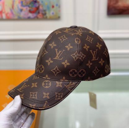 LV MONOGRAM COATED CANVAS CAP BROWN