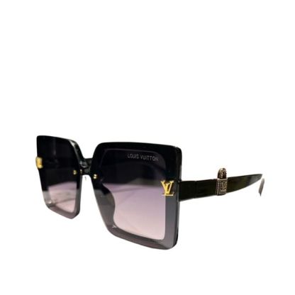 LV LOCK SQUARE SUNGLASSES BLACK AND PURPLE