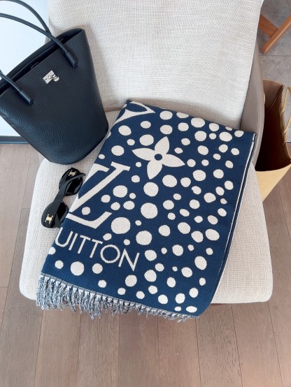 LV LV X YK INFINITY DOTS SCARF BLUE