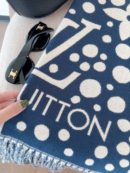 LV LV X YK INFINITY DOTS SCARF BLUE