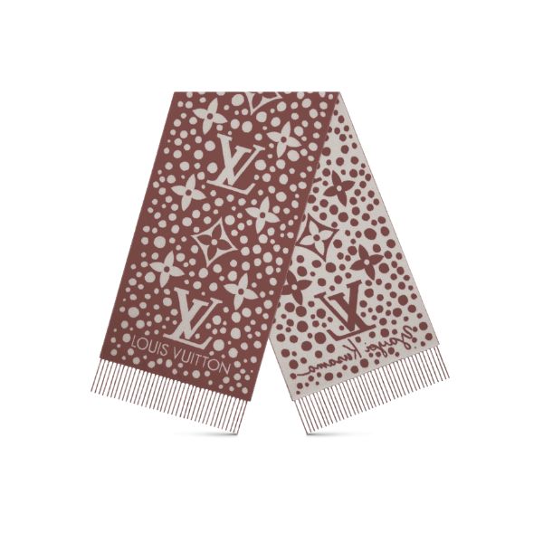 LV LV X YK INFINITY DOTS SCARF BROWN